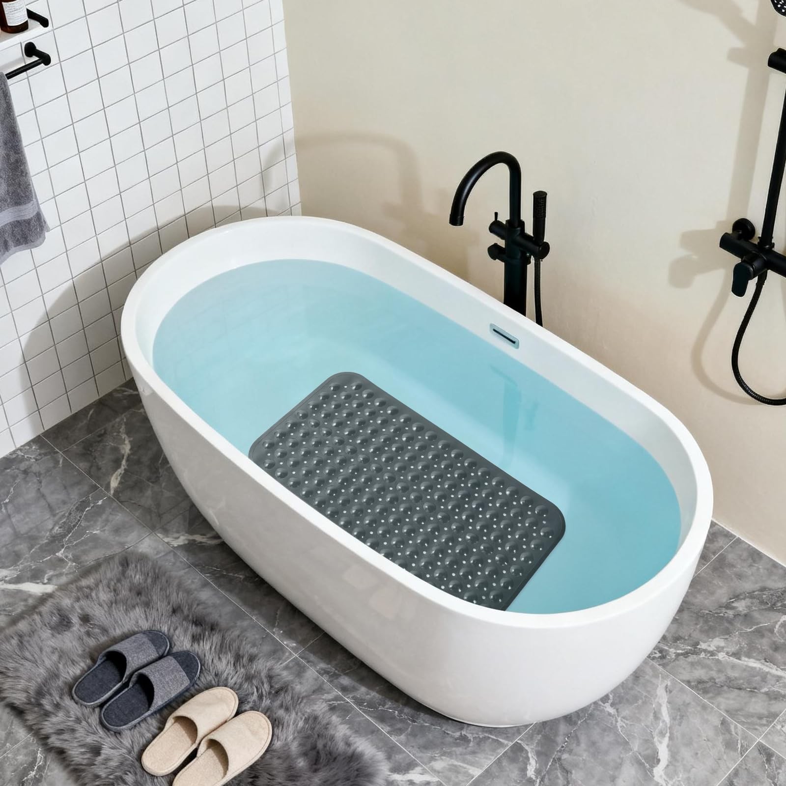 AntiSlip Bathtub Shower mat, 27.5×14.5（Approximately 70×37cm） inch Soft Overs...
