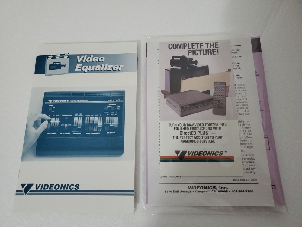 Videonics Video Equalizer Model VE-1 Processor Colorizer & Audio Mixer S-Video