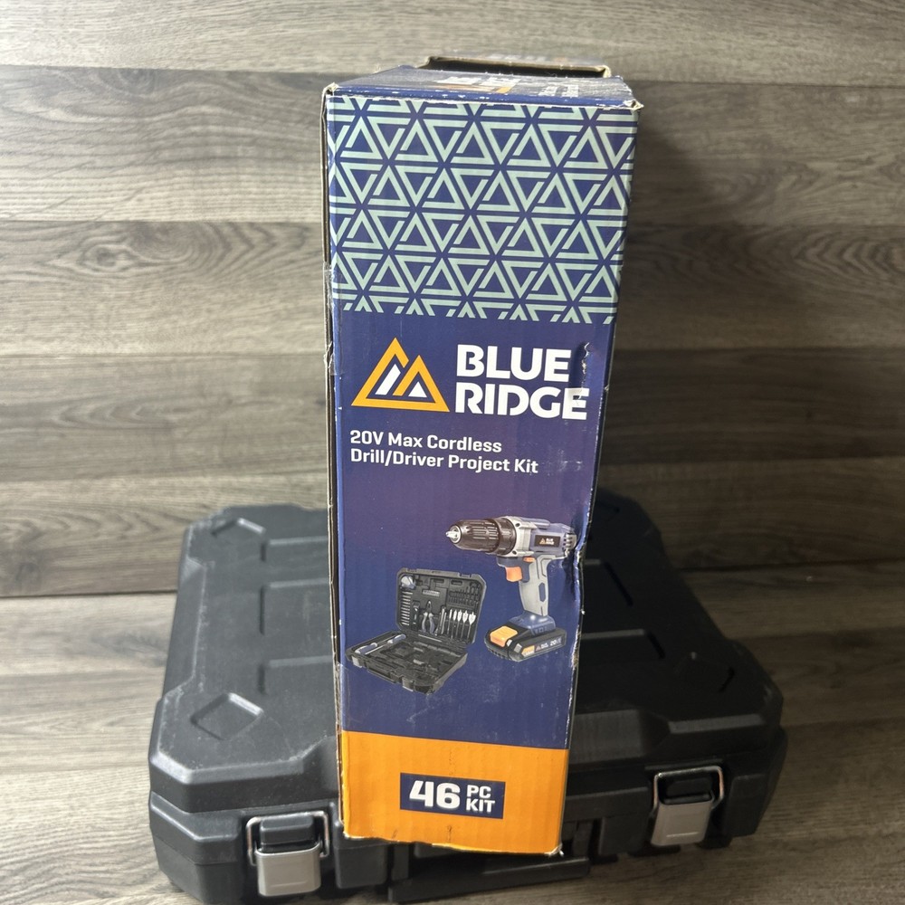 Blue Ridge 20V Max Cordless Drill Driver Project Kit 46 Piece Set