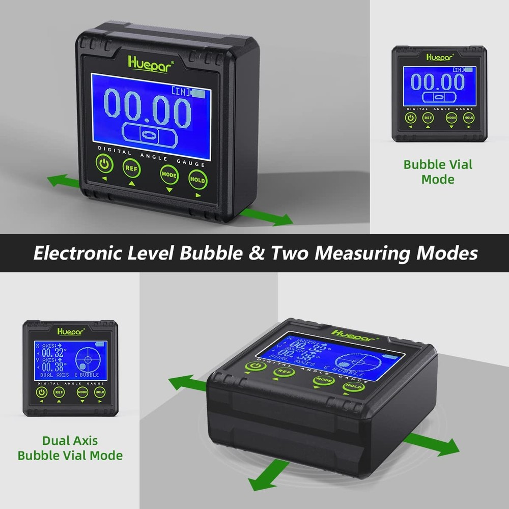 Digital Angle Gauge Protractor, Electronic Bubble Angle Finder Dual Axis Leve...