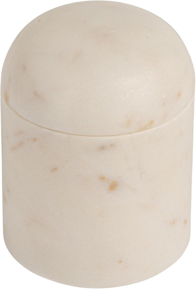 round Marble Salt Cellar, White