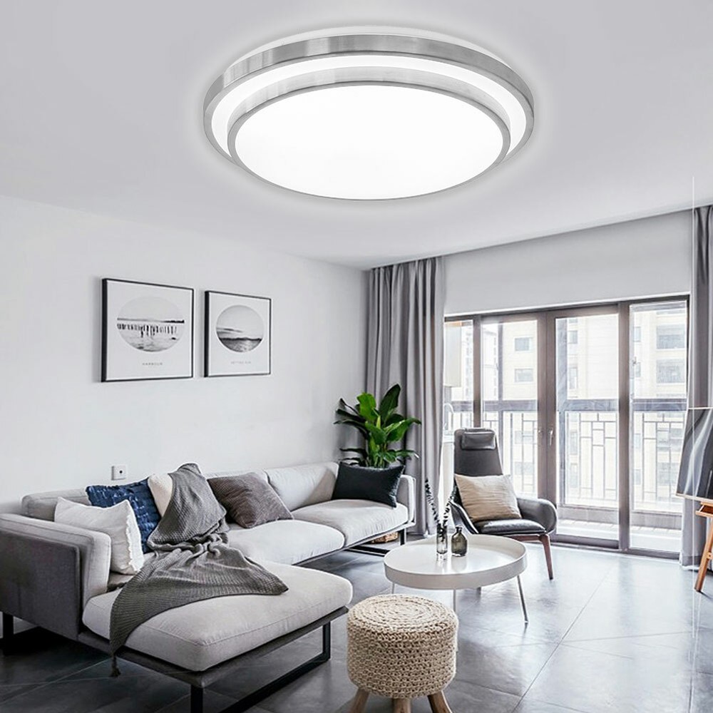 Modern LED Ceiling Light Flush Mount Dimmable Chandelier Lamp w/ Remote Control