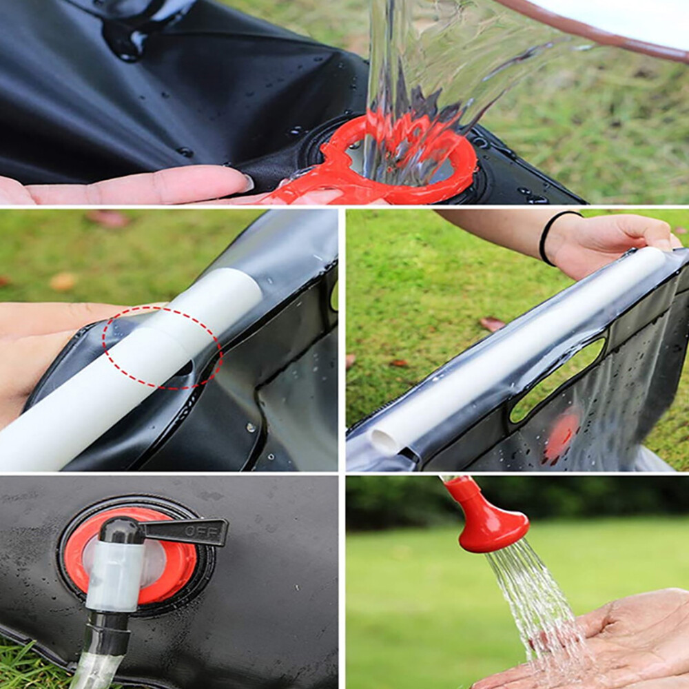 20L Water Bags Outdoor Camping Shower Bag Solar Heating Portable Folding Hiking