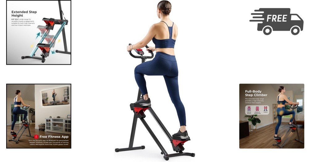 Stair Climber Stepper Exercise Equipment with Handlebar and App Connection