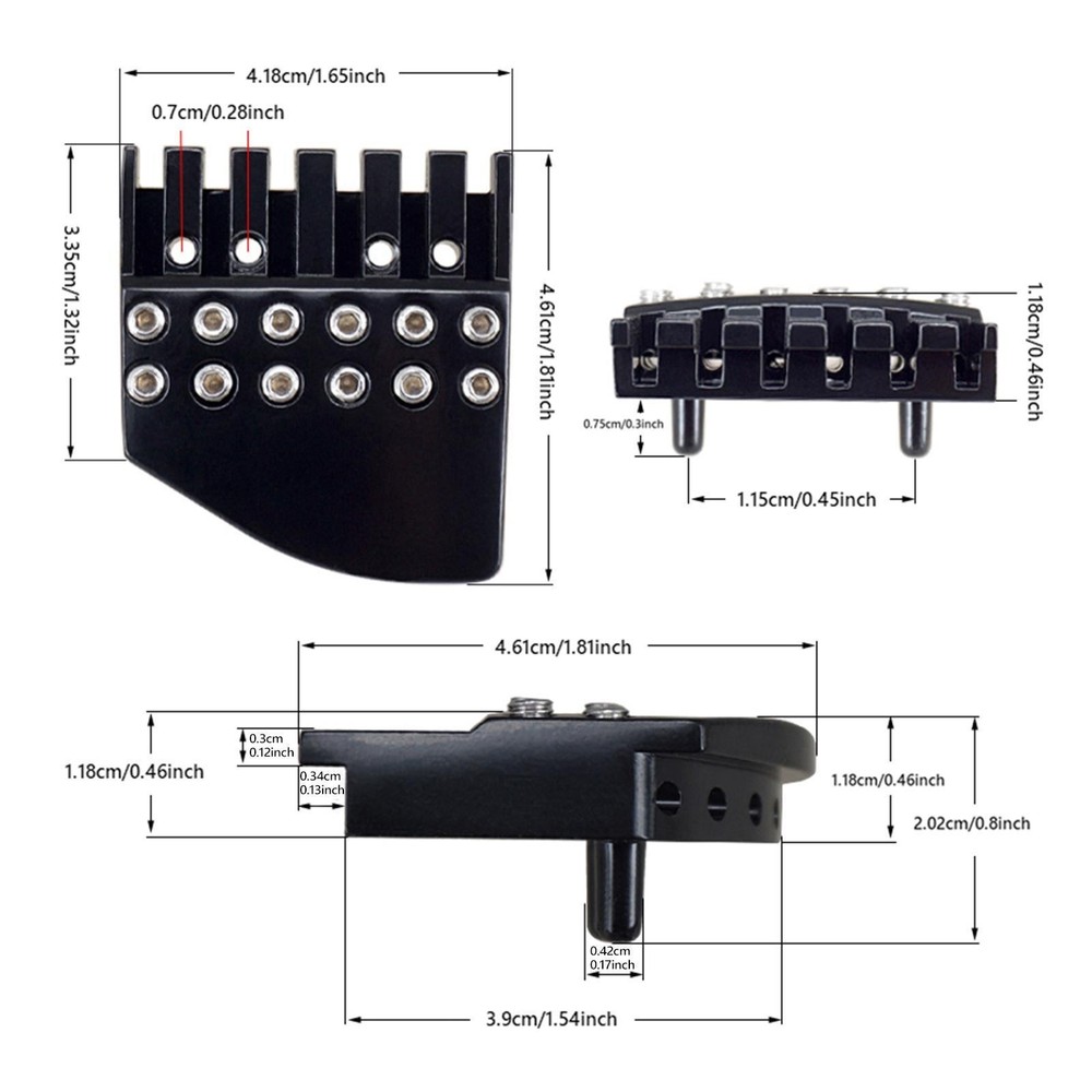 Headless Guitar Bridge Nut 6 String Guitar Locking Nut