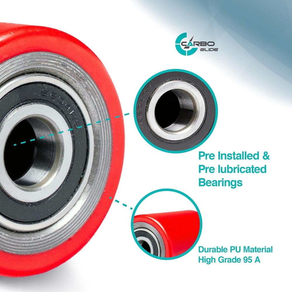 Pallet Jack/Truck Load Wheels Full Set with Axles and Entry Exit Roller 3" x ...