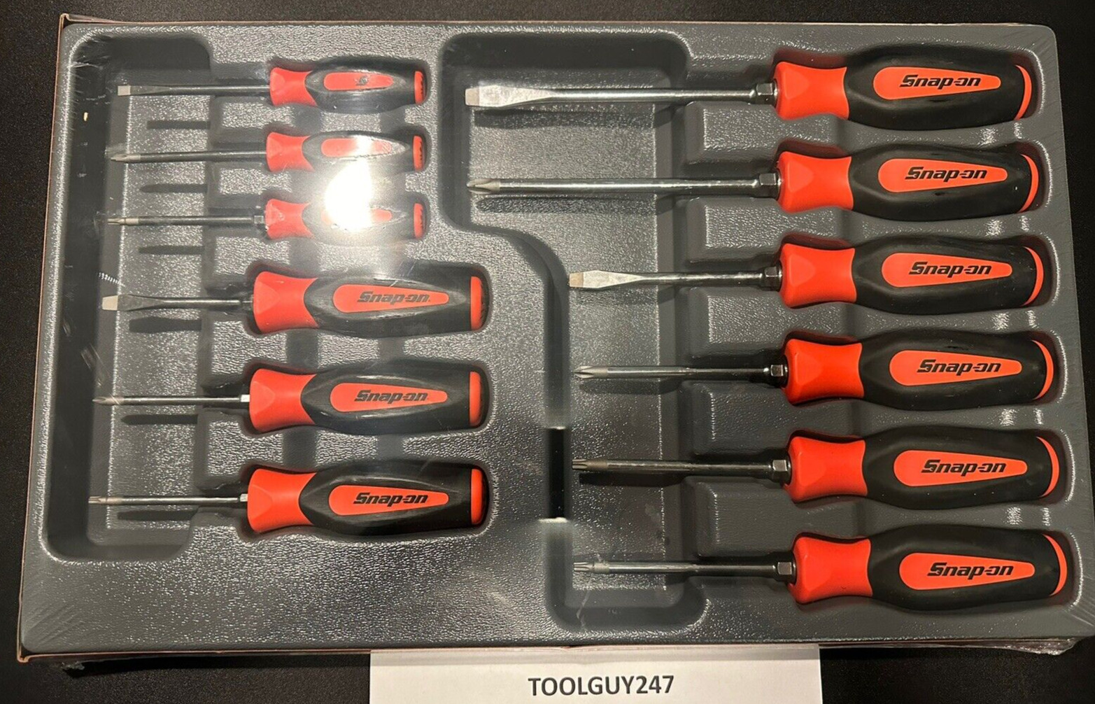 SNAP ON TOOLS SGDXW120B O 12 pc ORANGE  Soft Grip Combination Screwdriver Set  +