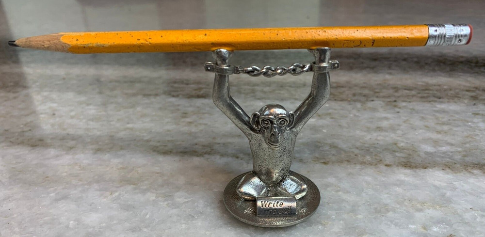 Author, Editor, Writer Gift : Zagoory Designs WRITE NO EVIL Monkey Pencil Holder