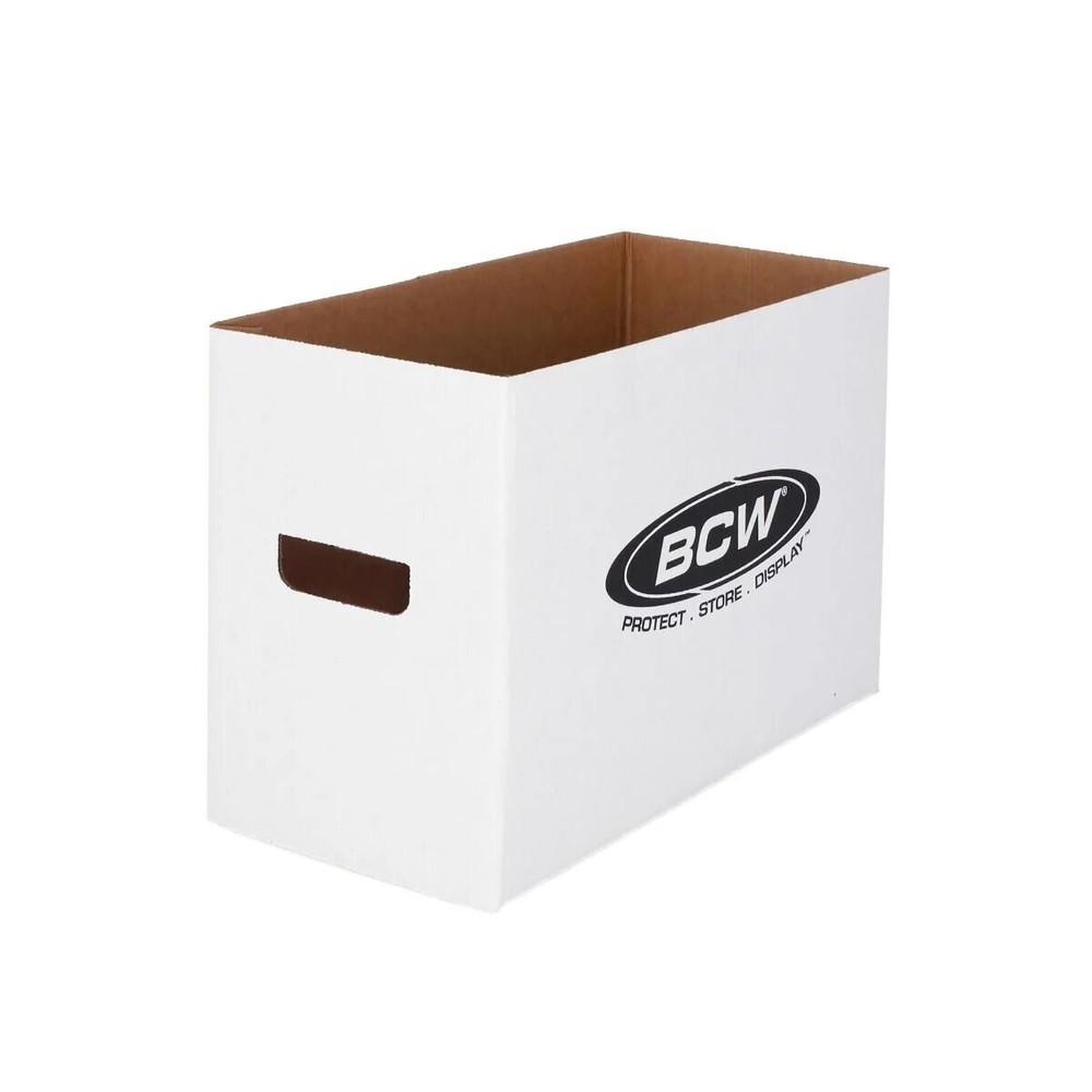2 BCW Quality Short Comic Book Storage Boxes Thick & Stackable White Cardboard