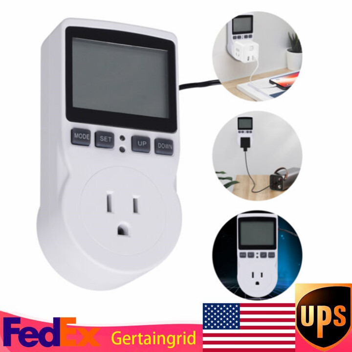 LED Programmable Display Thermostat Plug Temp Controller Outlet Heater Cooler