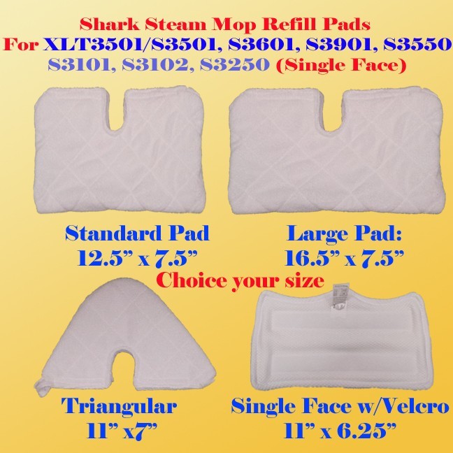 Shark Euro Pro Steam Mop Pads Replacement S3101 S3250, S3901 S3601 S3501 XLT3501