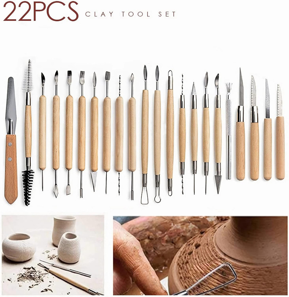 Clay Tools 52PCS Pottery Tools Clay Sculpting Tools Polymer Clay Tools Kit Ceram