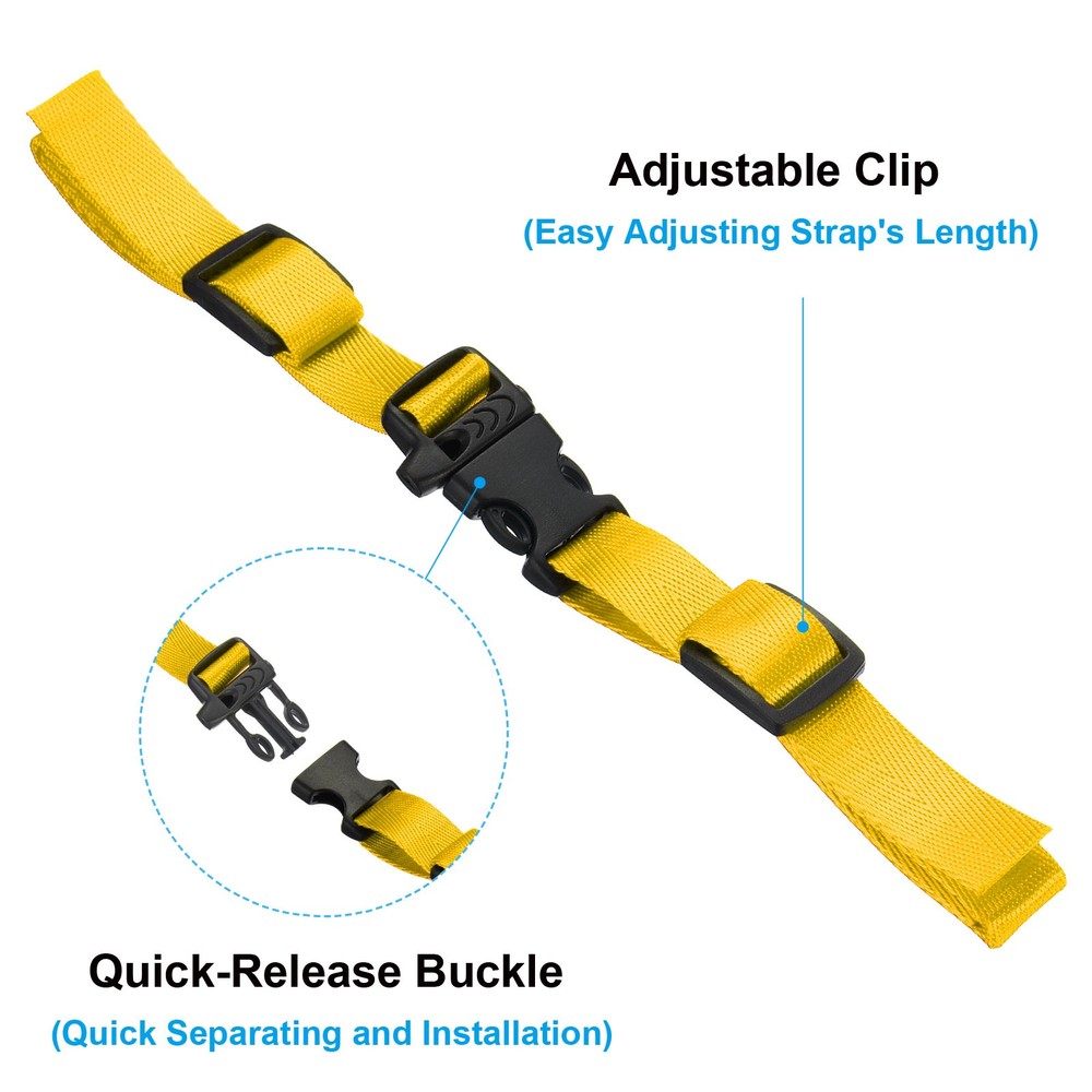 Backpack Belt Strap, 2 Pcs Adjustable Strap with Quick-Release Buckle, Yellow