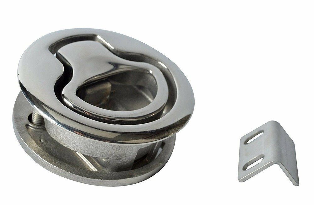 2" Marine Boat Stainless Steel Flush Pull Hatch Latch Non Locking Flush Mounted