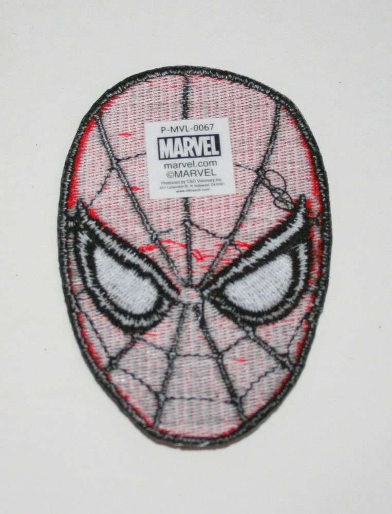 Official Marvel Comics Spider-Man Mask Iron-On Cloth Jacket Patch New
