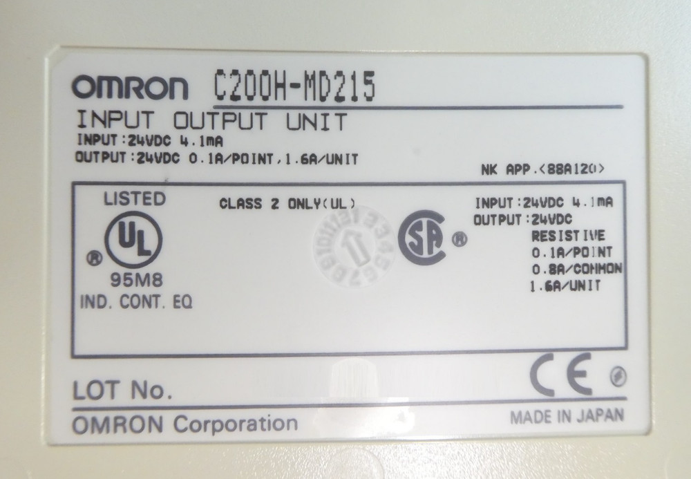 Omron Sysmac C200HS Programmable Logic Controller PLC Working Surplus