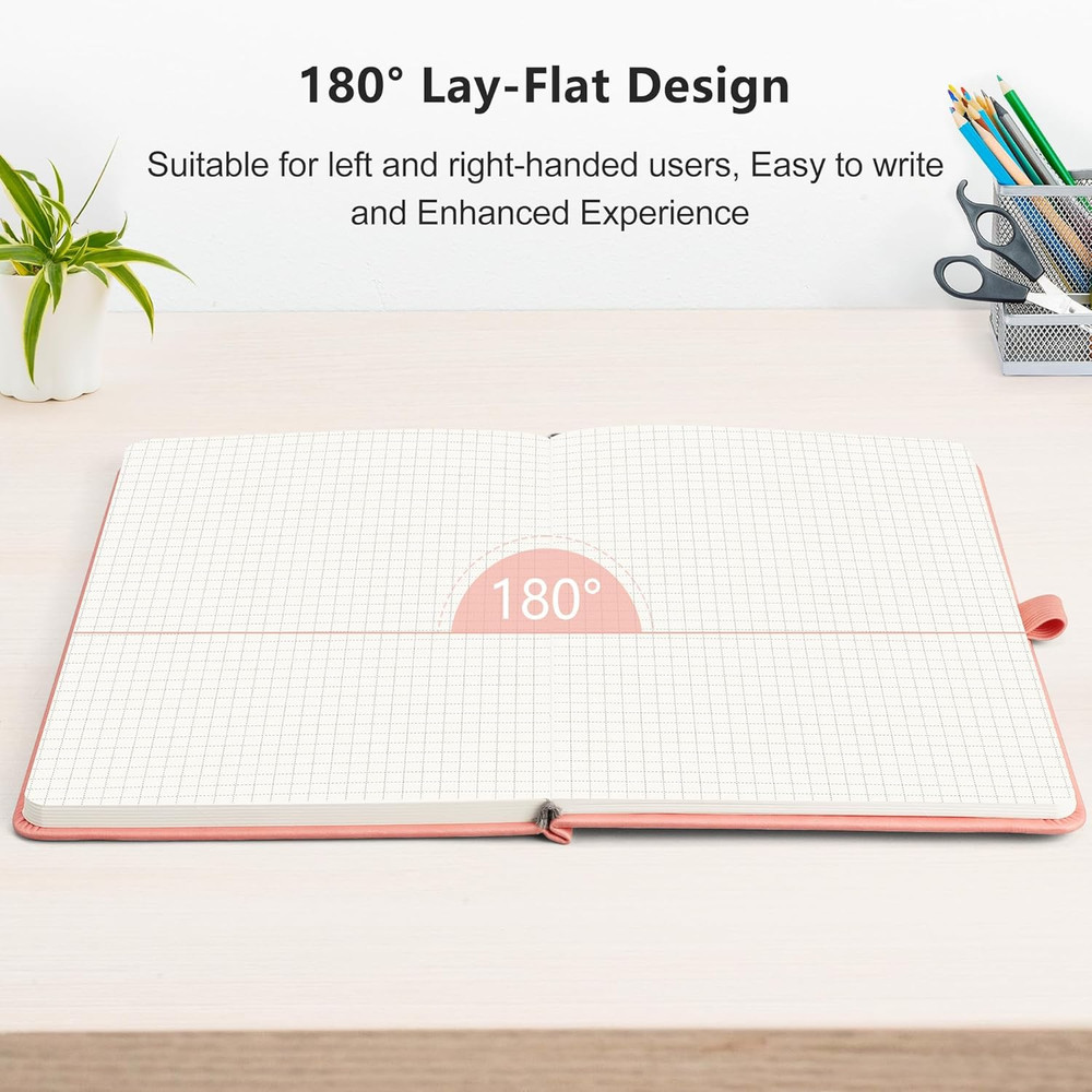 Graph Grid Paper Notebook, 192 Pages, A5 Medium Size (5.7'' x 8.3''), 5 Squares