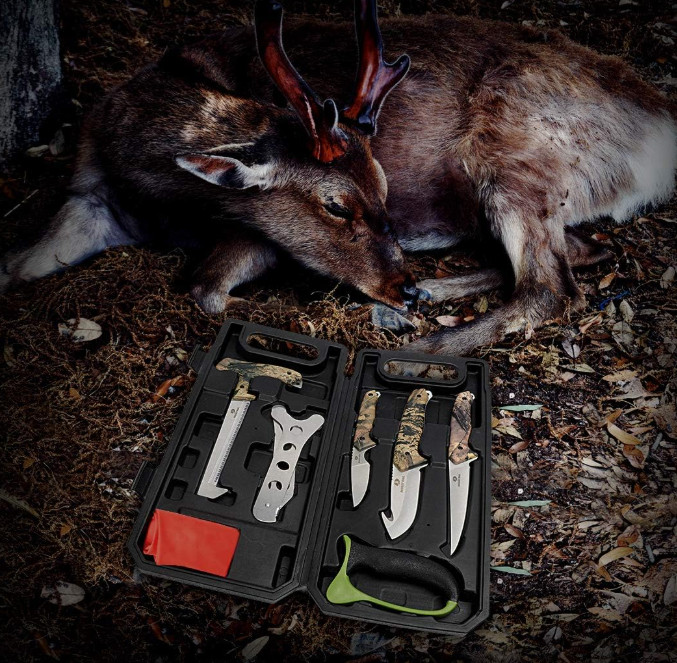 Hunting Field Dressing Kit - Portable Butcher Game Processor Set (8-Piece)