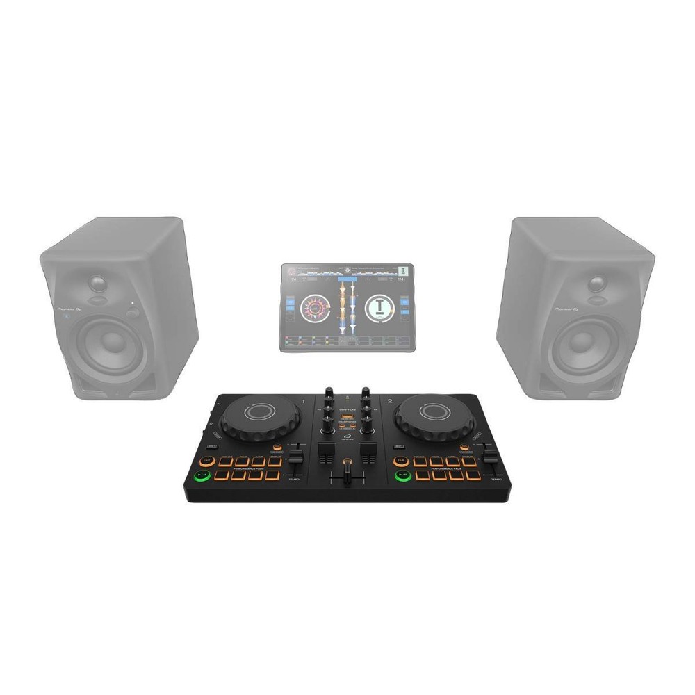 AlphaTheta DDJ-FLX2 Compact Beginner 2-Channel DJ Controller w Headphones