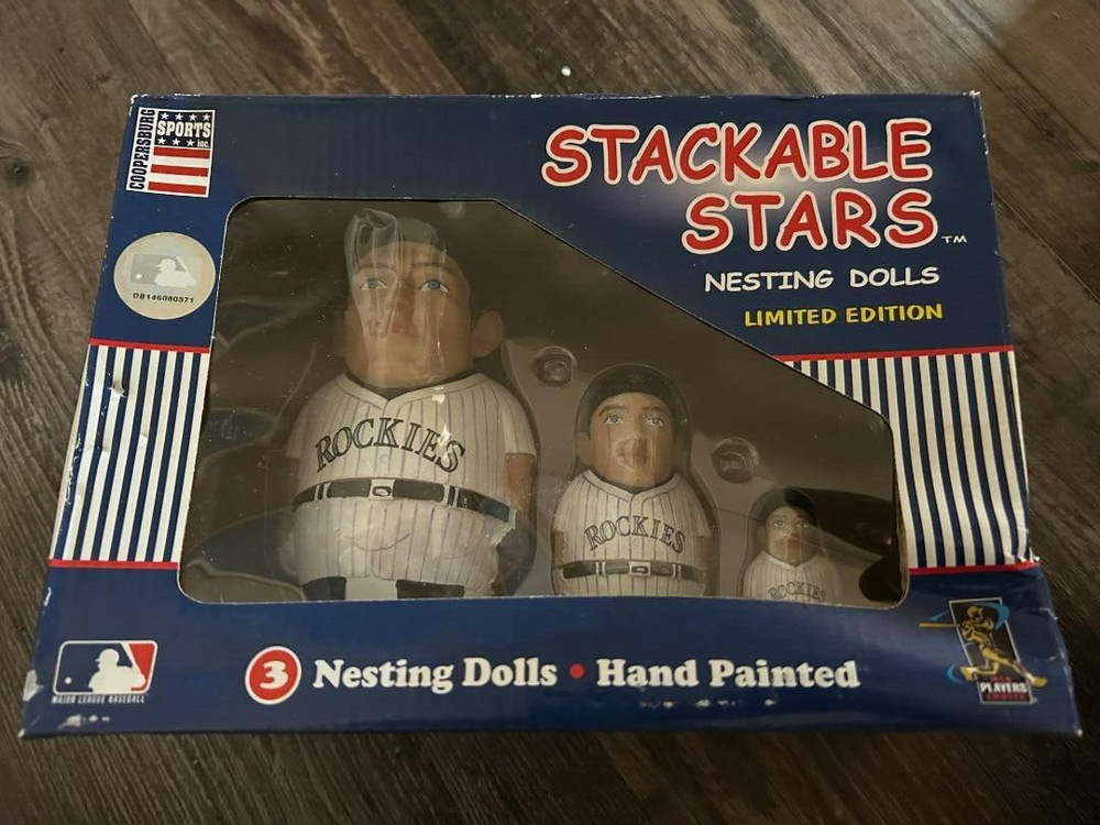 BRAND NEW Colorado Rockies Stackable Stars Nesting Dolls w/ Box
