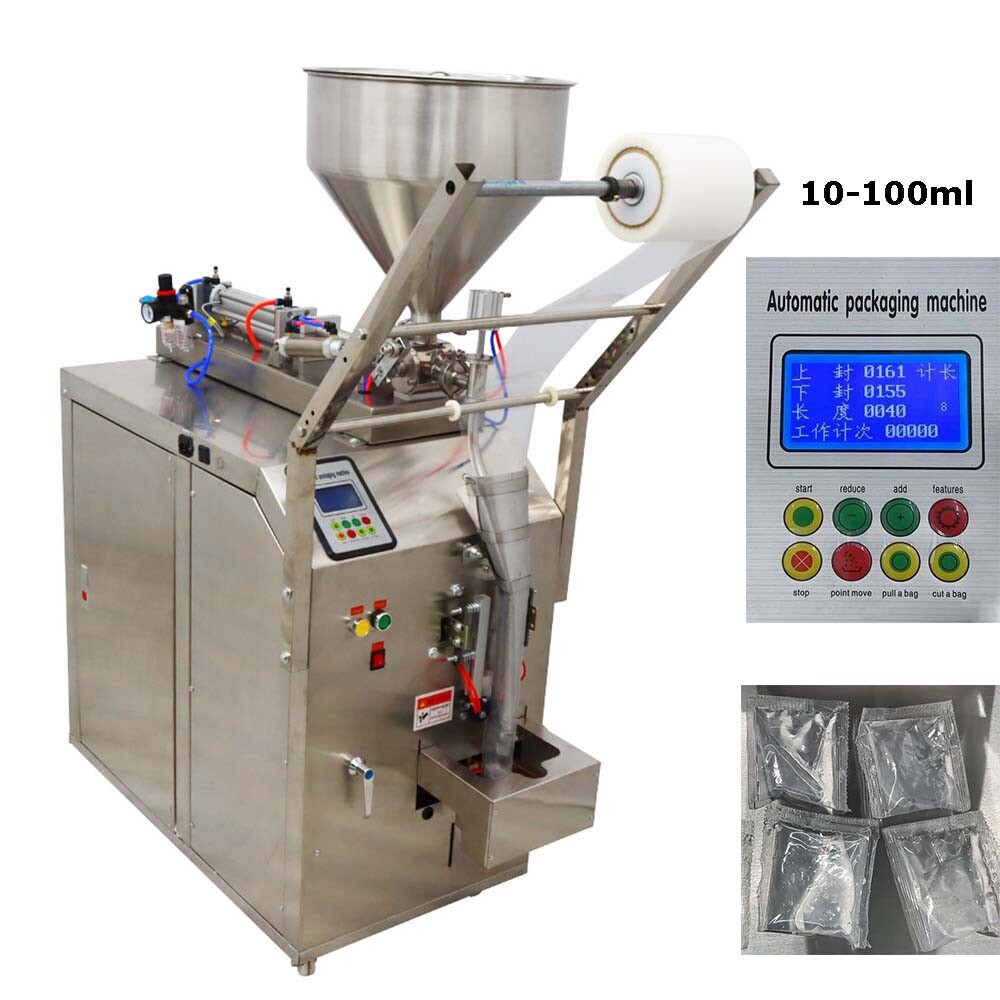 110V 10-100ml Automatic Quantitative Sauce Paste Liquid Filler Packing Machine