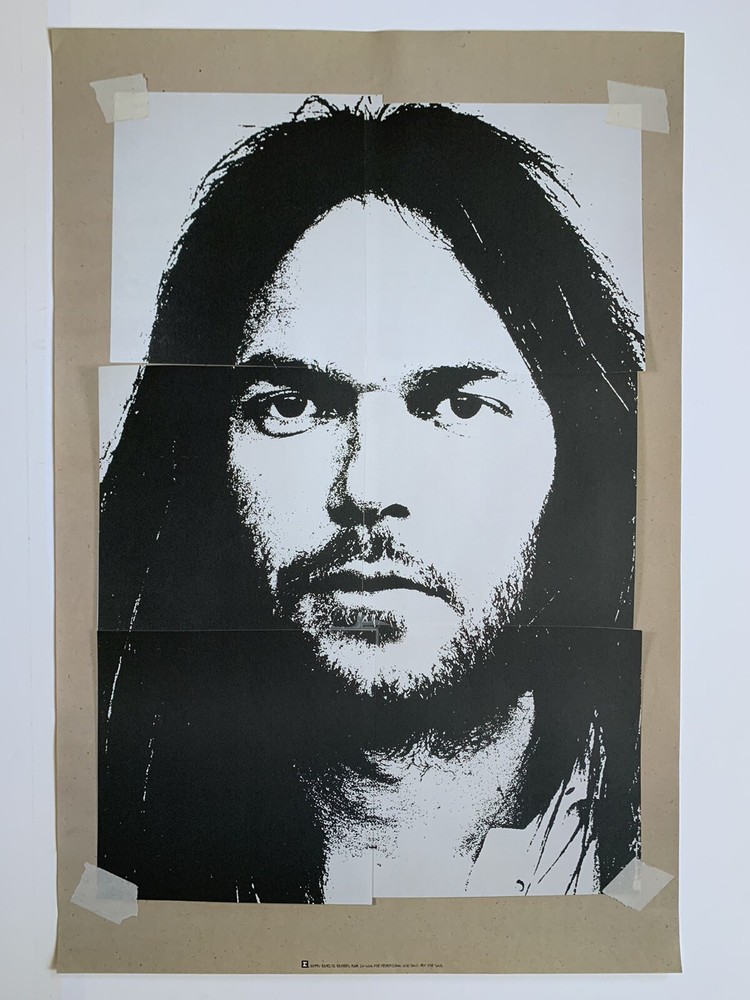 Original 1995 Neil Young Pearl Jam Mirror Ball Promotional Rock Poster 24” x 36”