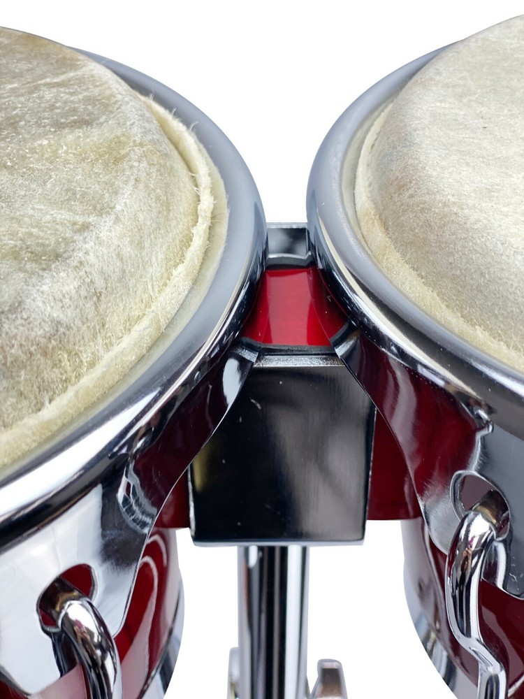 Double Braced 4' Bongo Stand Tripod Adjustable Chrome Heavy Duty Stabilizing Bar