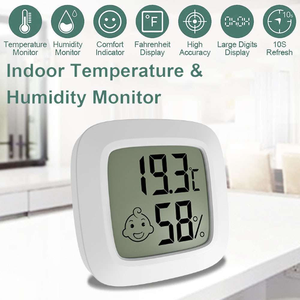 LCD Mini Digital Thermometer Humidity Meter Indoor Temperature Hygrometer