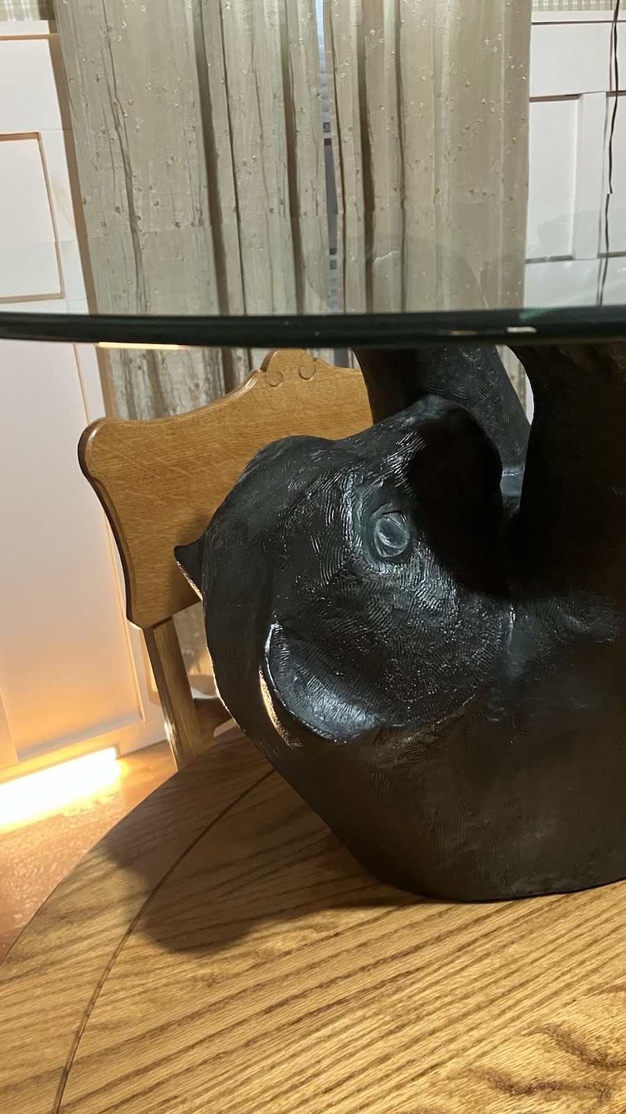 Vintage 1970 black bear table unique