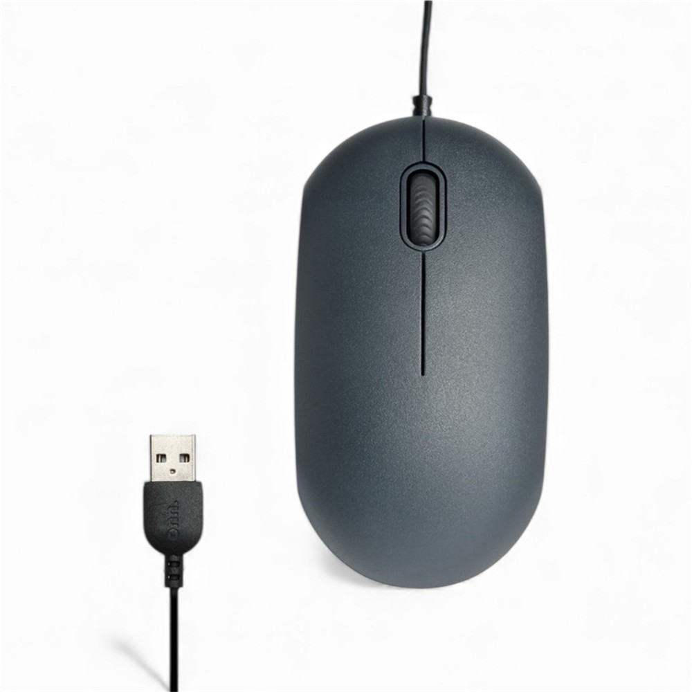 Surf ONN Optical Mouse Wired USB Scroll Wheel 3 Button Grey 6' Plug and Play