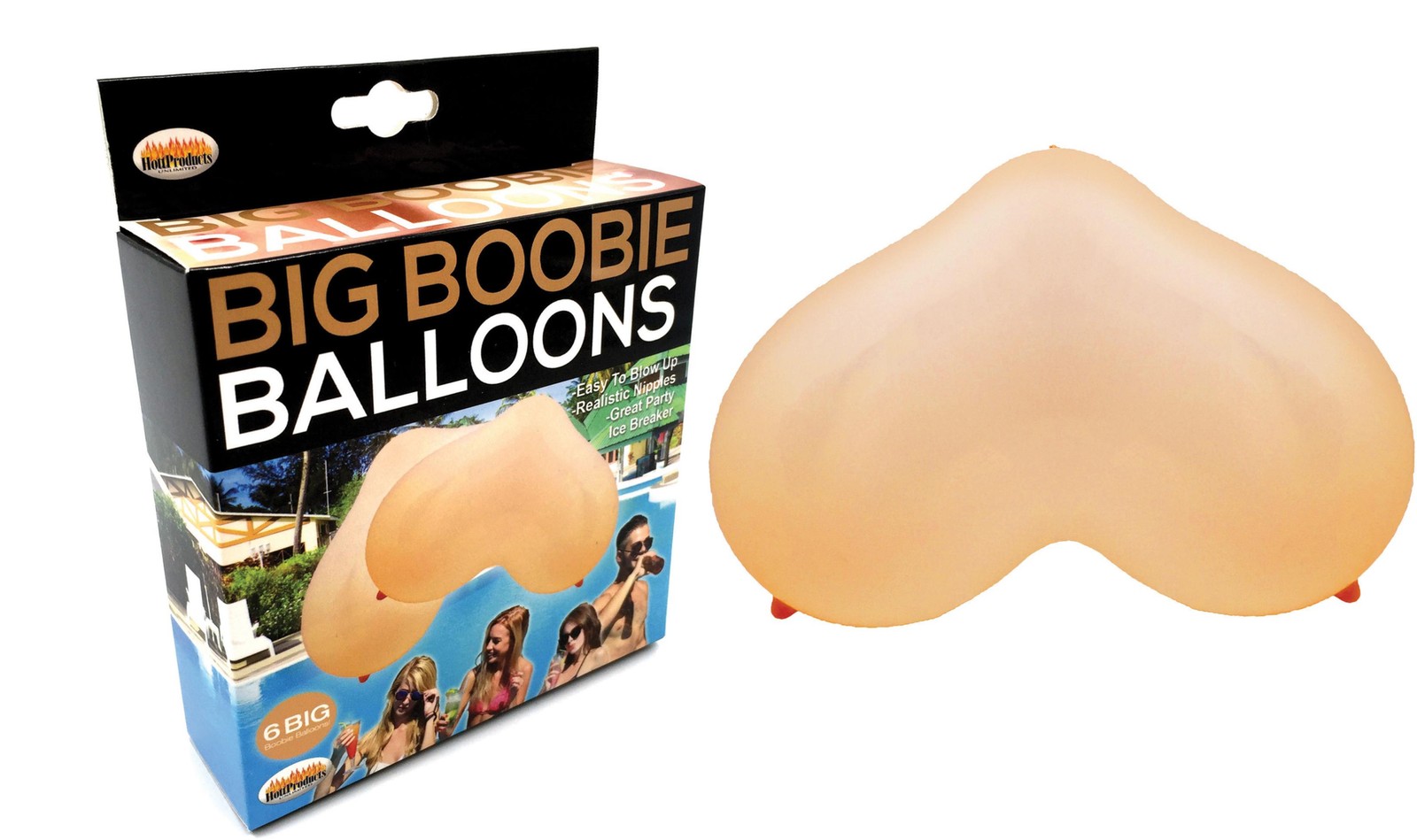 Big Boobie Balloons 6 Pack Funny Party Gag Gift Bachelorette Bachelor Decor