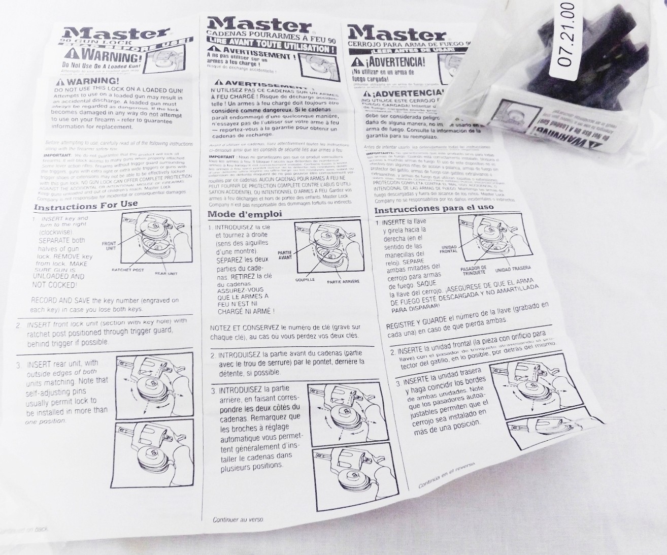 7 Master USA Smith & Wesson Trigger Locks Pre-2002 Pre-Lock $5 ea free ship