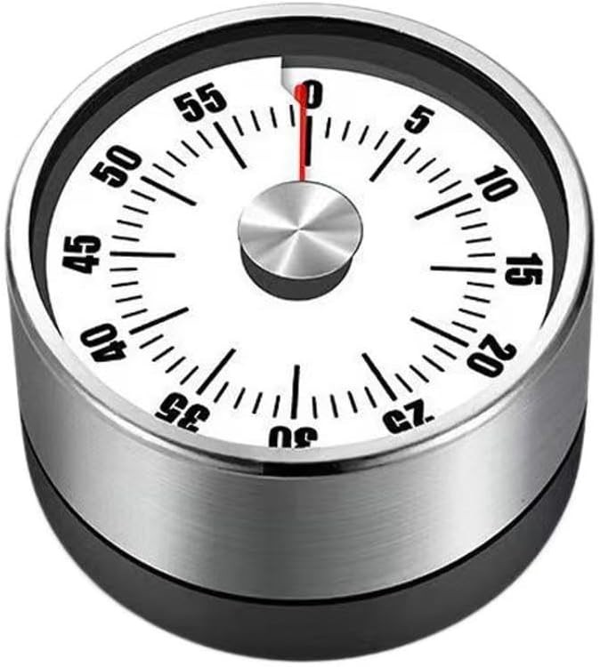 Versatile Magnetic Kitchen Timer - 60-Minute Countdown Stainless Steel Design
