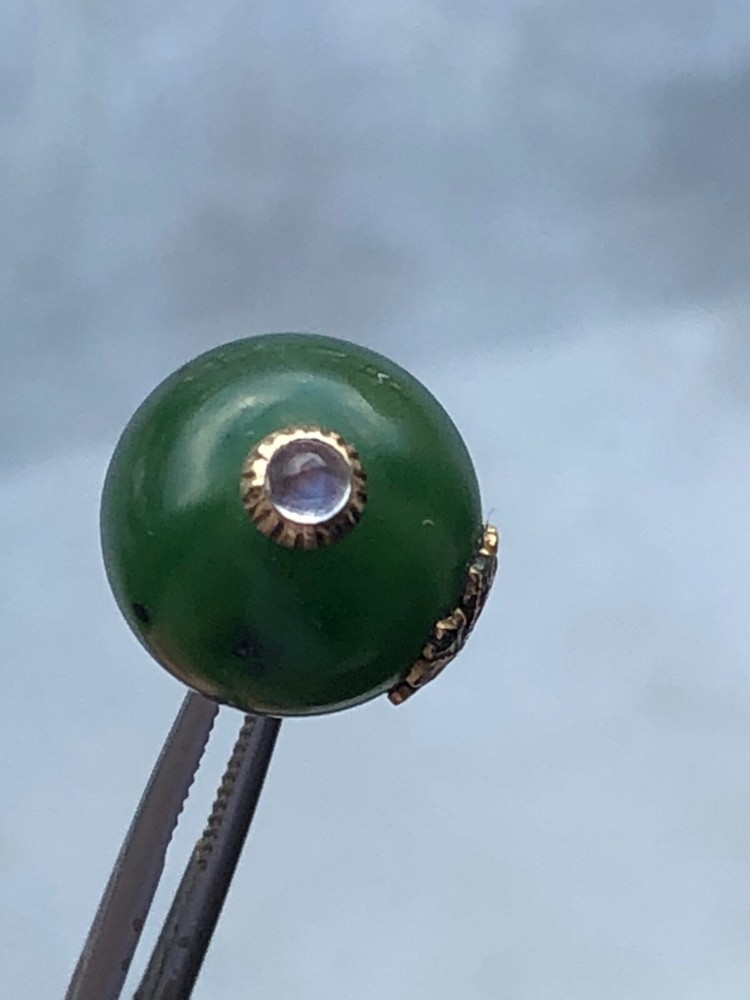 Faberge nephrite egg shape pendant
