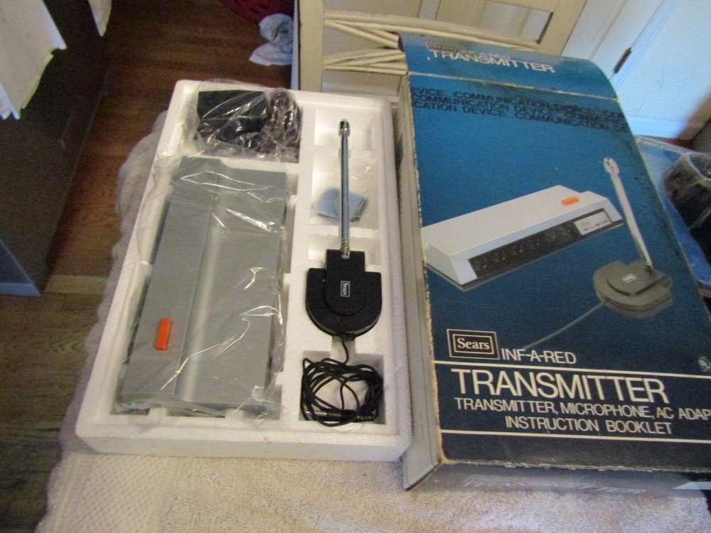 Vintage Sears Infared Wireless Transmitter & Microphone Communication Device NOS