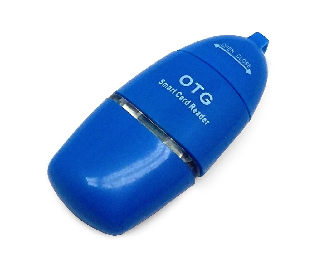 USB OTG Micro SD Card Reader Adapter For Samsung Galaxy S5 S6 Note 5 Edge - Blue