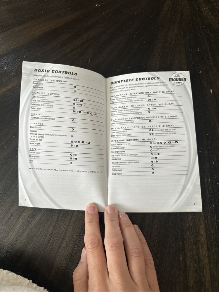 XBOX Manual Only Madden NFL 2004