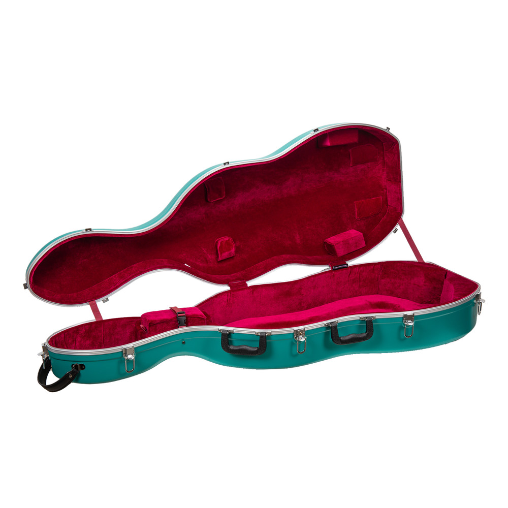Crossrock 4/4 & 3/4 Cello Case with Wheels | Matte Mint Blue ABS Shell
