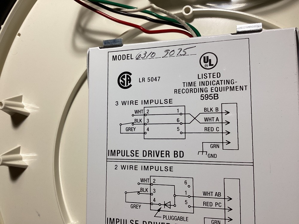 SIMPLEX 6310-9075 IMPULSE 12" ROUND SLIMLINE BLK CLOCK 24VDC