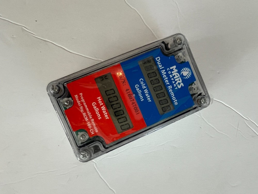 Mars RCM-100-CH Dual Water Meter Programmable Remote Cold Hot Gallons