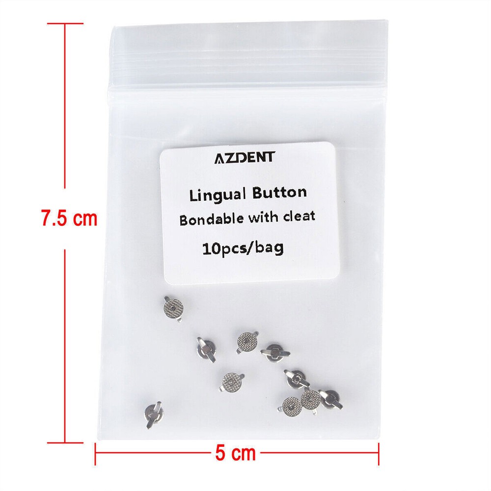AZDENT Dental Orthodontic Lingual Buttons Bondable Round /Rectangular Base