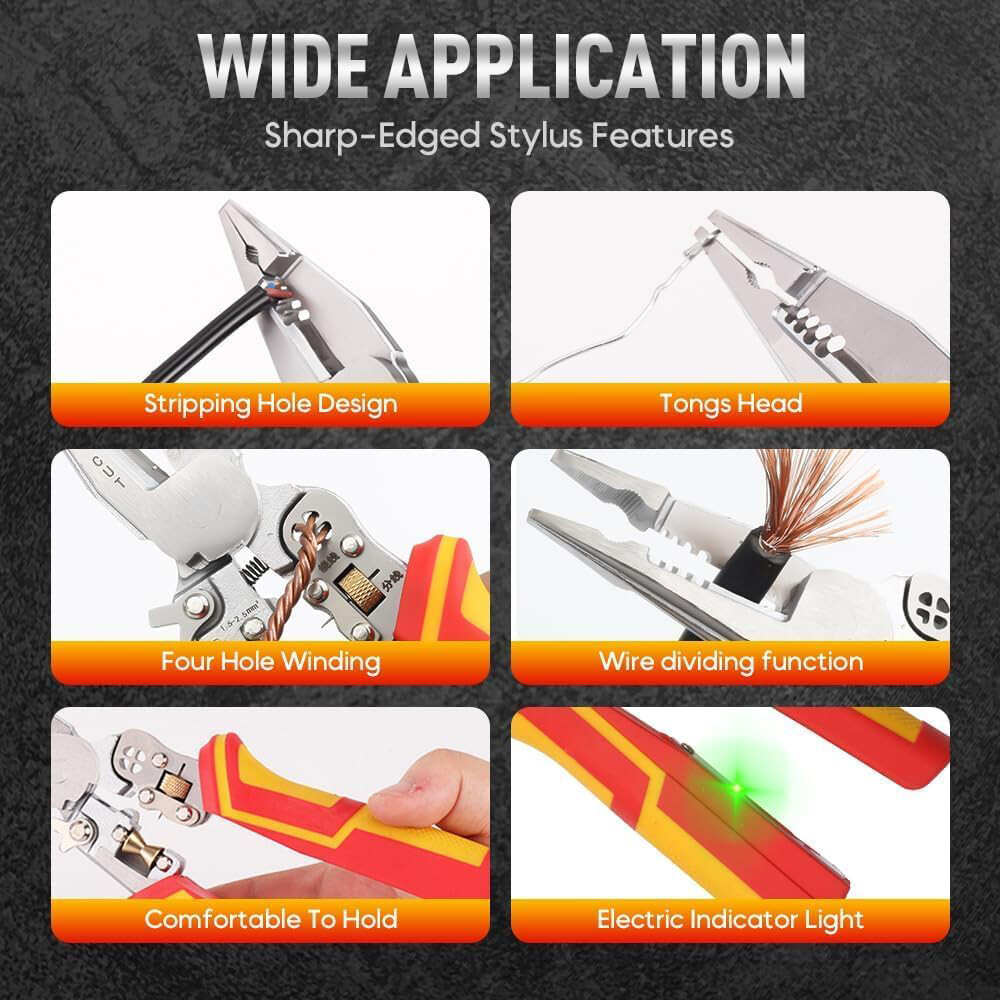 8in1 Wire Stripping Pliers with Electricity Measurement Function Wire Strippers