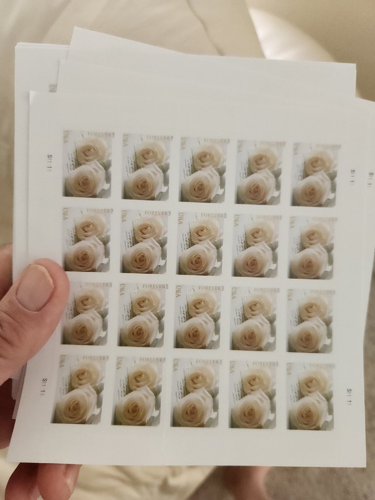 White Rose Wedding Stamps