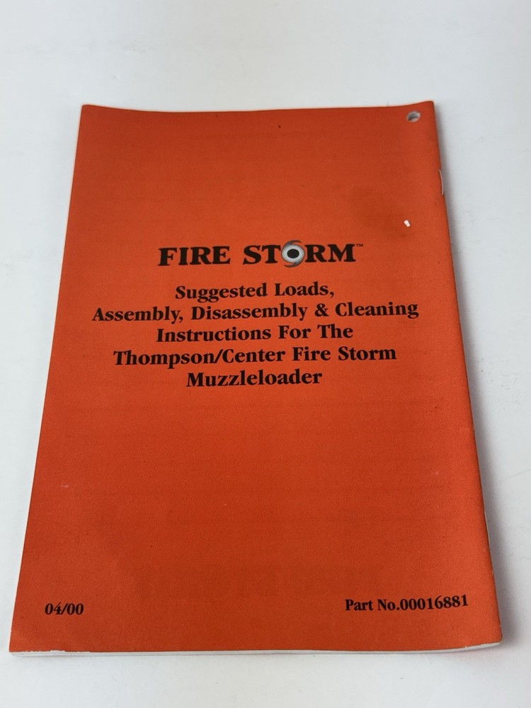 Thompson Center Fire Storm Owners Manual Cap lock & Flintlock