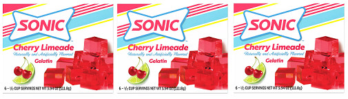 Sonic Gelatin Dessert Mix Cherry Limeade 3 Pack