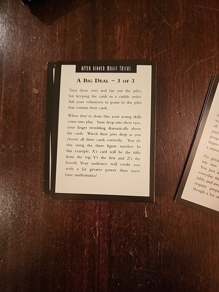 Magic Tricks Card Set After Dinner Magic Compendium 16 tricks
