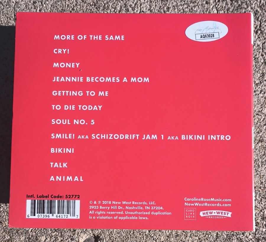 CAROLINE ROSE Loner SIGNED CD JSA COA