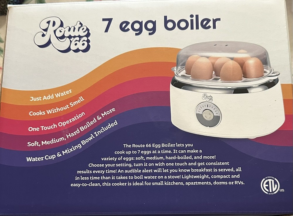 Route 66 - 7 Egg Boiler, 400 Watt Power, White