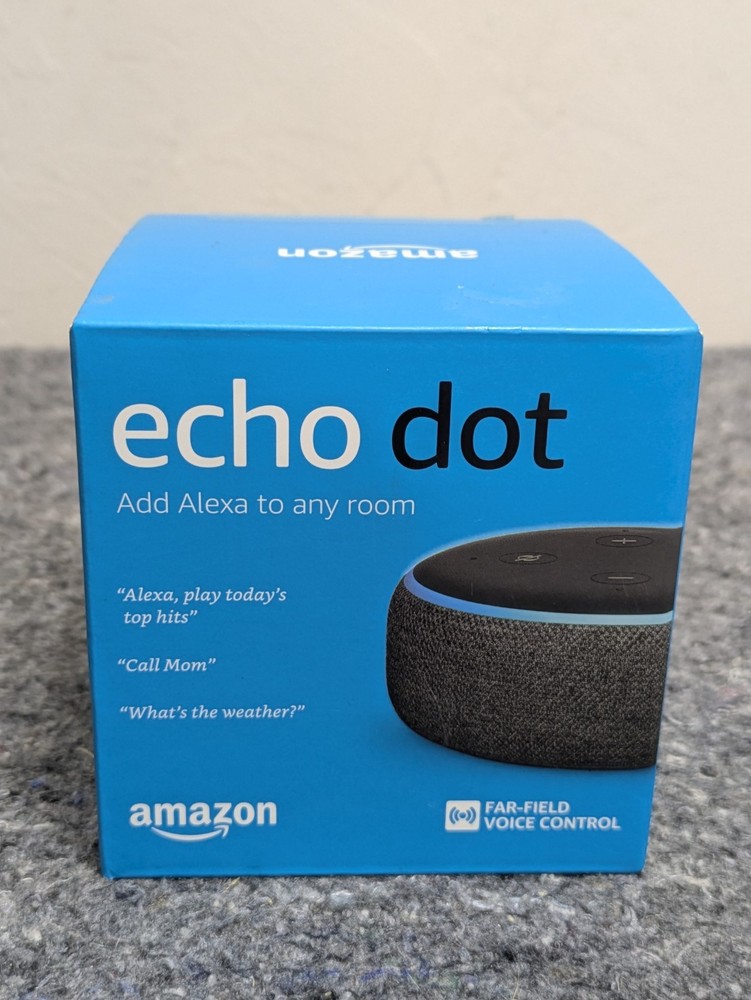 NIB Echo Dot (3rd Gen) - Smart Speaker w/ Alexa – Charcoal - Amazon Echo NEW