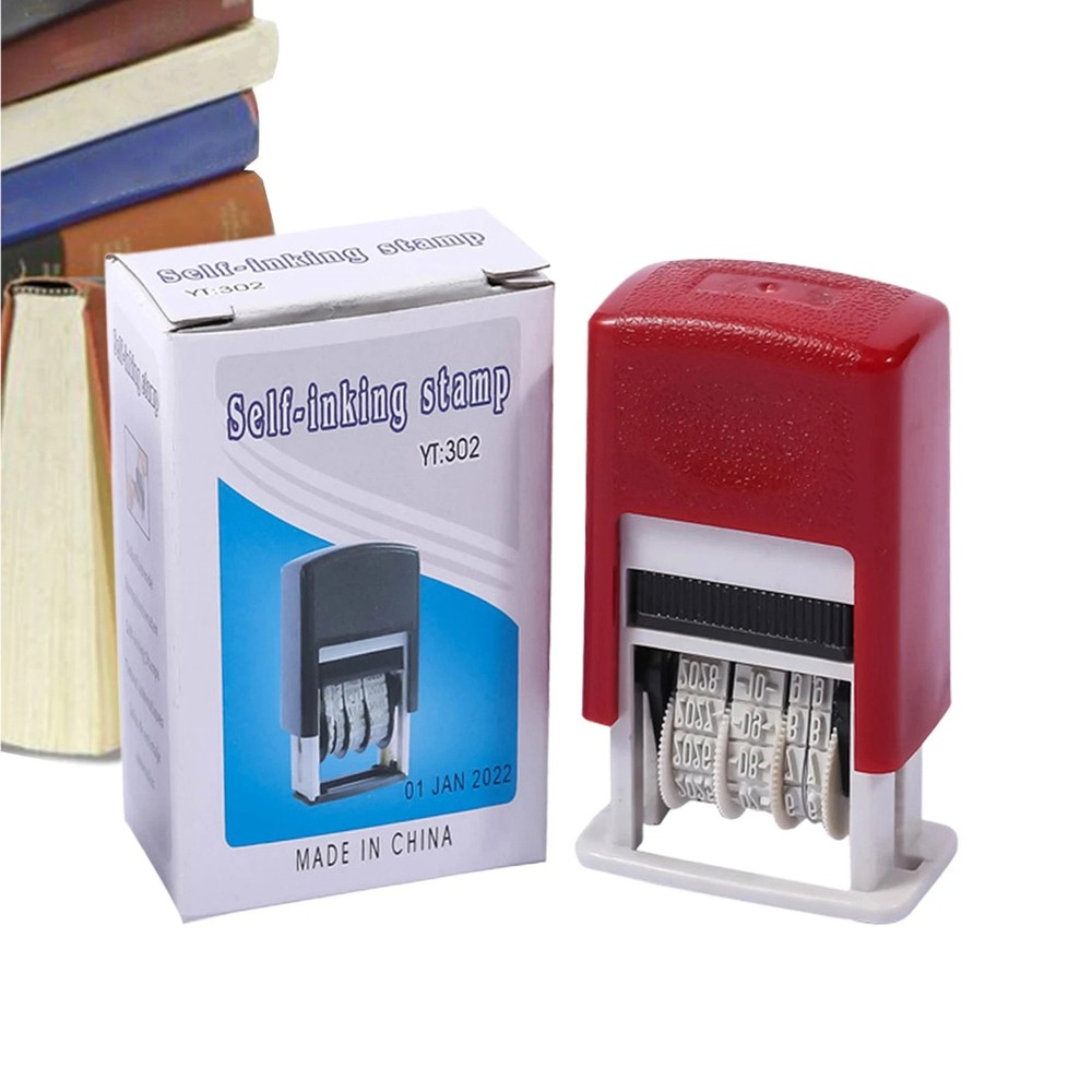 Handle Rubber Stamper Line Dater Adjustable Rubber Date Stamper for Office**